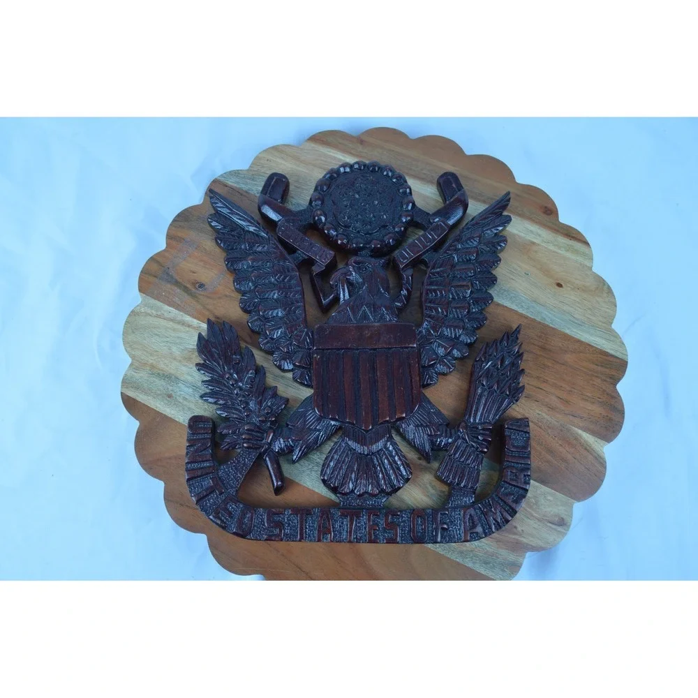 Vintage Wooden United States of America Eagle From Honduras 12x10 Inches